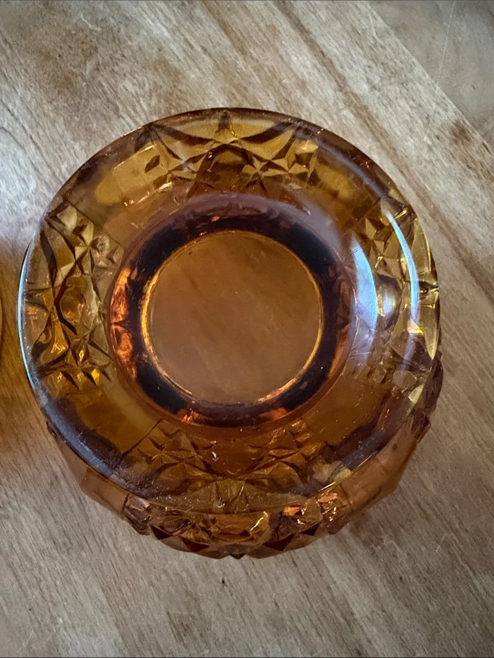 Indiana Glass Amber Pressed Glass Fairy Lamp